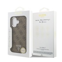 Apple iPhone 17 Uyumlu Kılıf Guess Orjinal Lisanslı M-safe Şarj Özellikli Gümüş Metal Kamera Çerçeveli Üçgen Logo 4G Desenli Kapak - 13