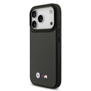Apple iPhone 17 Pro Uyumlu Kılıf BMW Orjinal Lisanslı M-safe Şarj Özellikli Karbon Fiber Metal Logolu Kevlar Kapak - 1