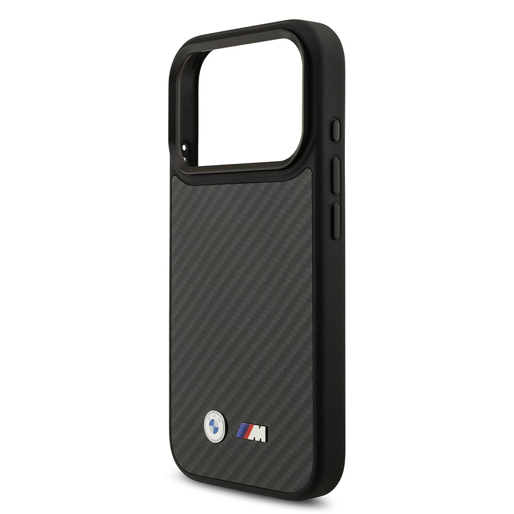 Apple iPhone 17 Pro Uyumlu Kılıf BMW Orjinal Lisanslı M-safe Şarj Özellikli Karbon Fiber Metal Logolu Kevlar Kapak - 5