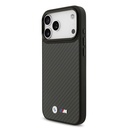 Apple iPhone 17 Pro Max Uyumlu Kılıf BMW Orjinal Lisanslı M-safe Şarj Özellikli Karbon Fiber Metal Logolu Kevlar Kapak - 1