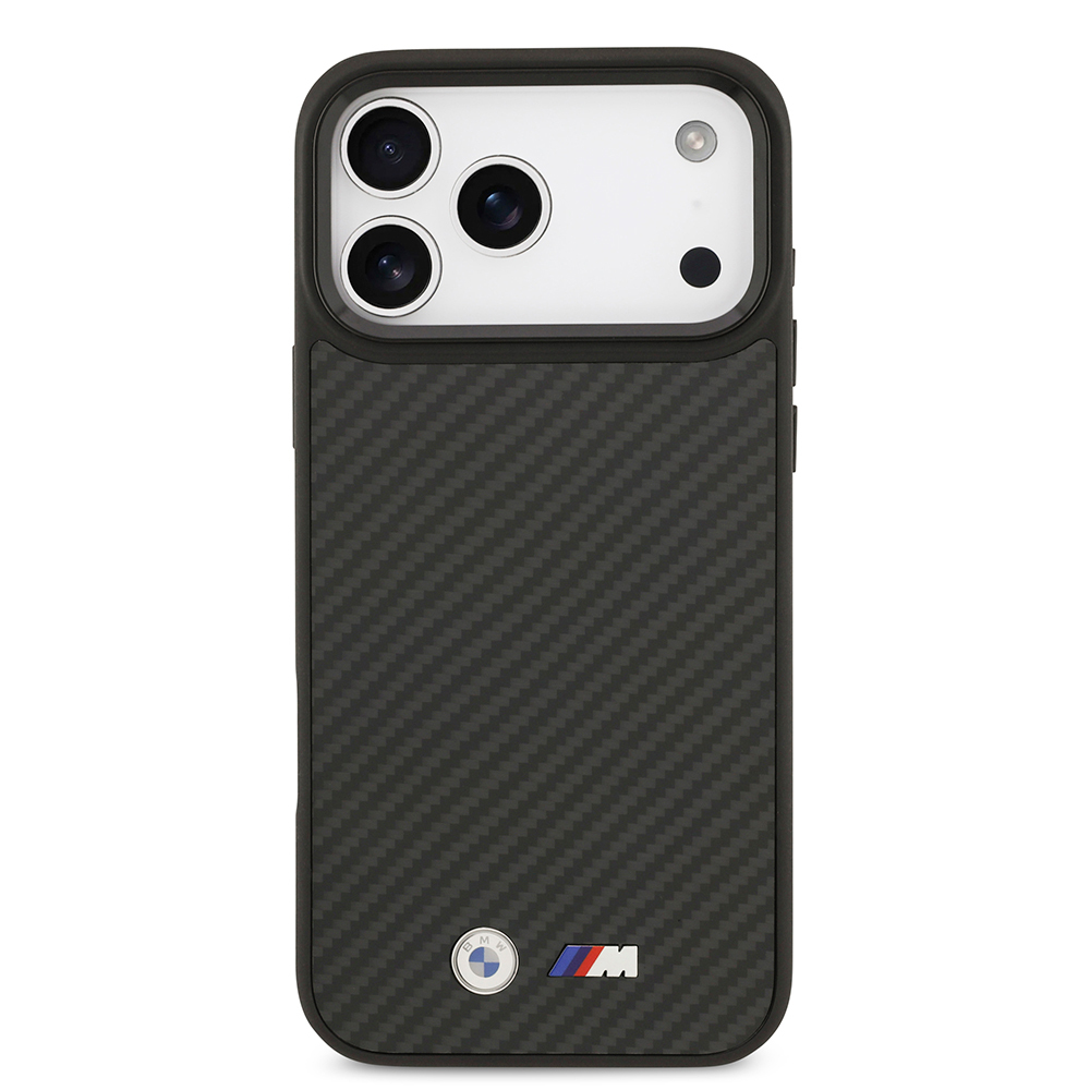 Apple iPhone 17 Pro Max Uyumlu Kılıf BMW Orjinal Lisanslı M-safe Şarj Özellikli Karbon Fiber Metal Logolu Kevlar Kapak - 2