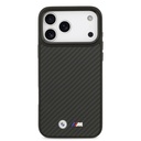 Apple iPhone 17 Pro Max Uyumlu Kılıf BMW Orjinal Lisanslı M-safe Şarj Özellikli Karbon Fiber Metal Logolu Kevlar Kapak - 2
