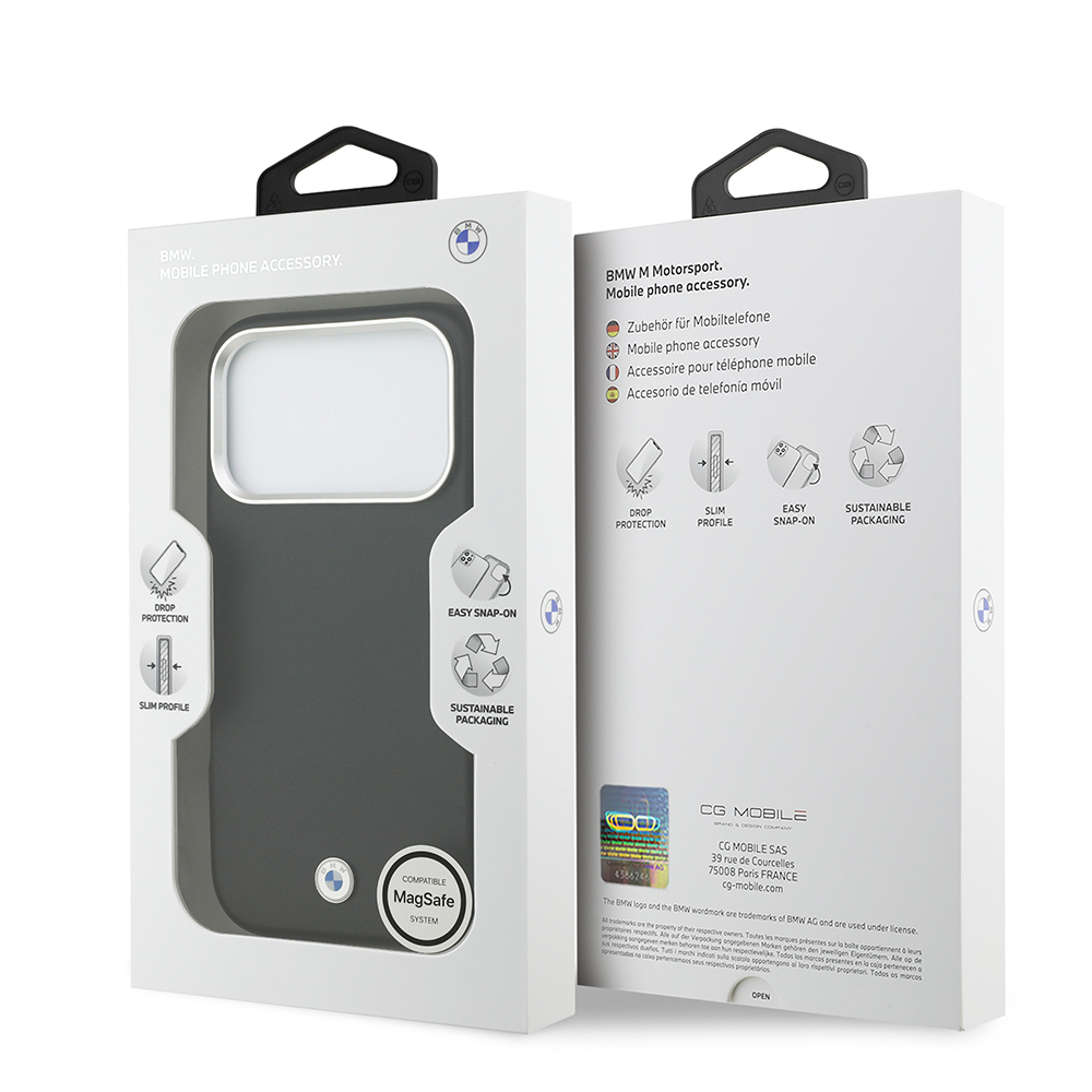 Apple iPhone 17 Pro Uyumlu Kılıf BMW Orjinal Lisanslı M-safe Şarj Özellikli Metal Logolu Tam Kaplama Deri Kapak - 7