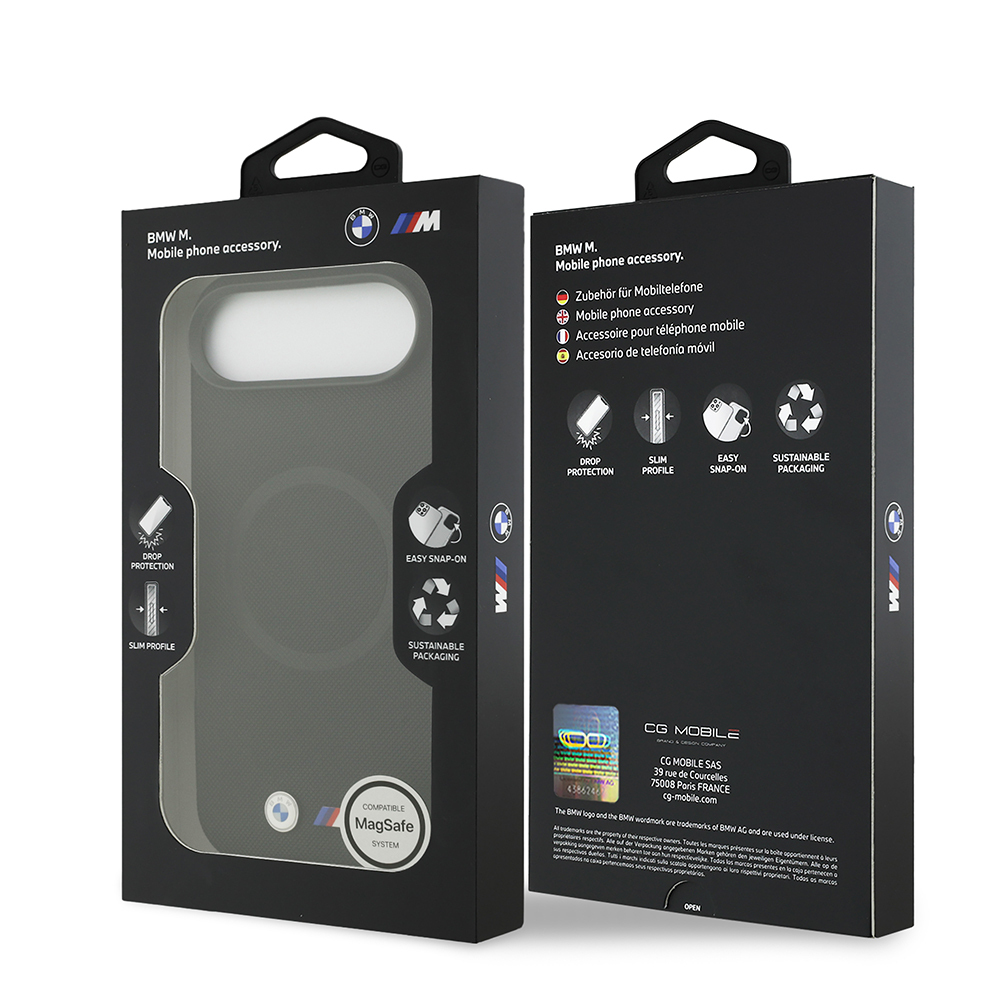 Apple iPhone 17 Air Uyumlu Kılıf BMW Orjinal Lisanslı M-safe Şarj Özellikli Metal Logolu Delikli M Dizayn Deri Kapak - 32