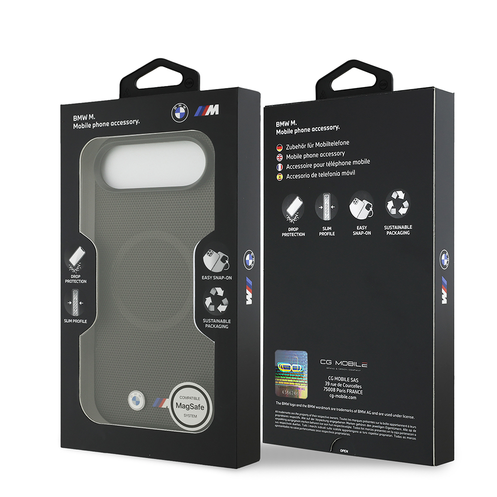 Apple iPhone 17 Air Uyumlu Kılıf BMW Orjinal Lisanslı M-safe Şarj Özellikli Metal Logolu Delikli M Dizayn Deri Kapak - 33
