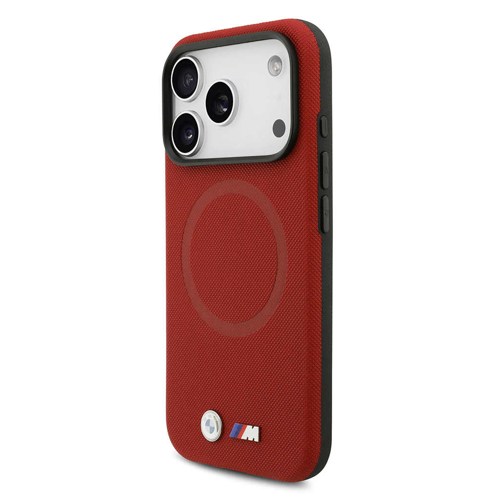 Apple iPhone 17 Pro Uyumlu Kılıf BMW Orjinal Lisanslı M-safe Şarj Özellikli Metal Logolu Delikli M Dizayn Deri Kapak - 1