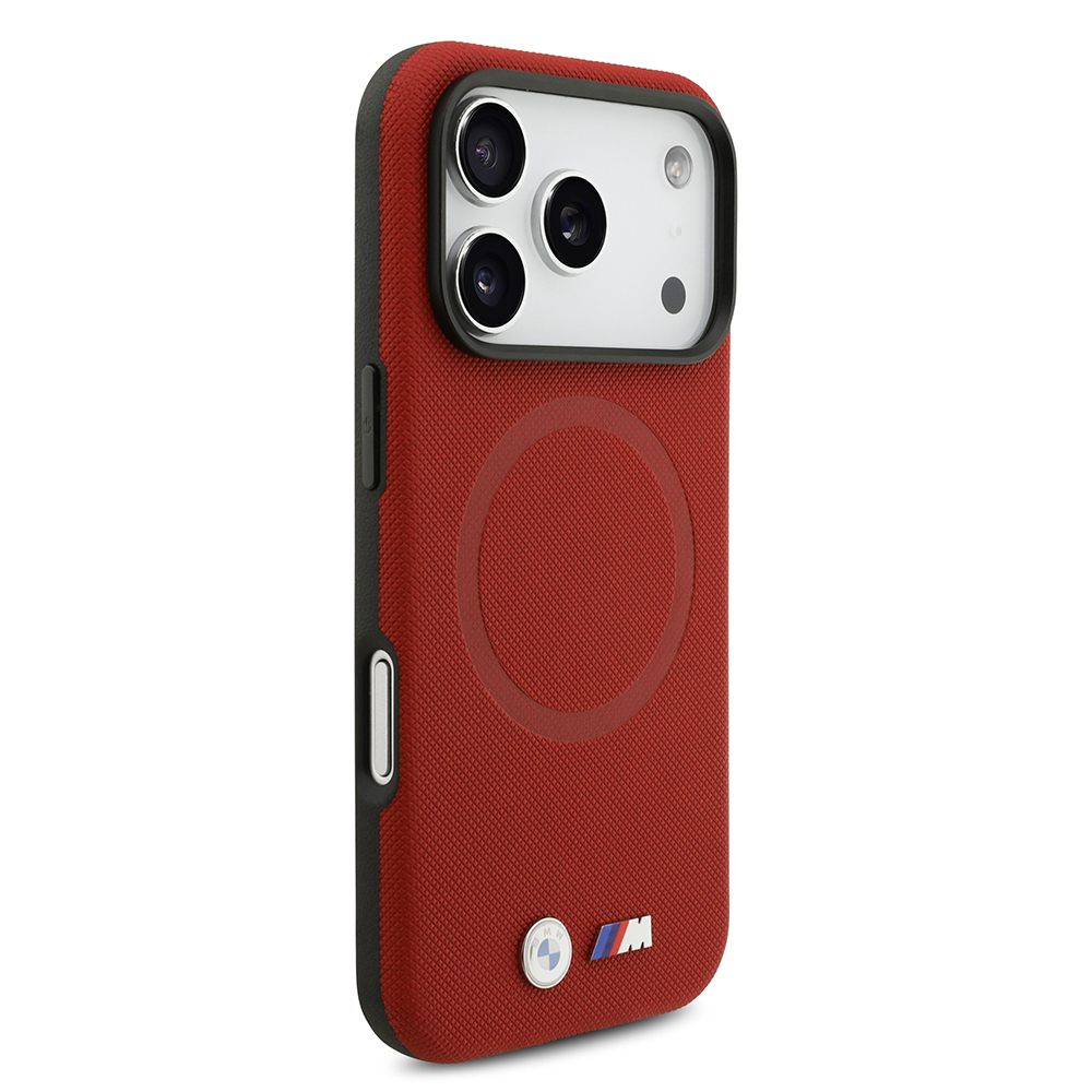 Apple iPhone 17 Pro Uyumlu Kılıf BMW Orjinal Lisanslı M-safe Şarj Özellikli Metal Logolu Delikli M Dizayn Deri Kapak - 3