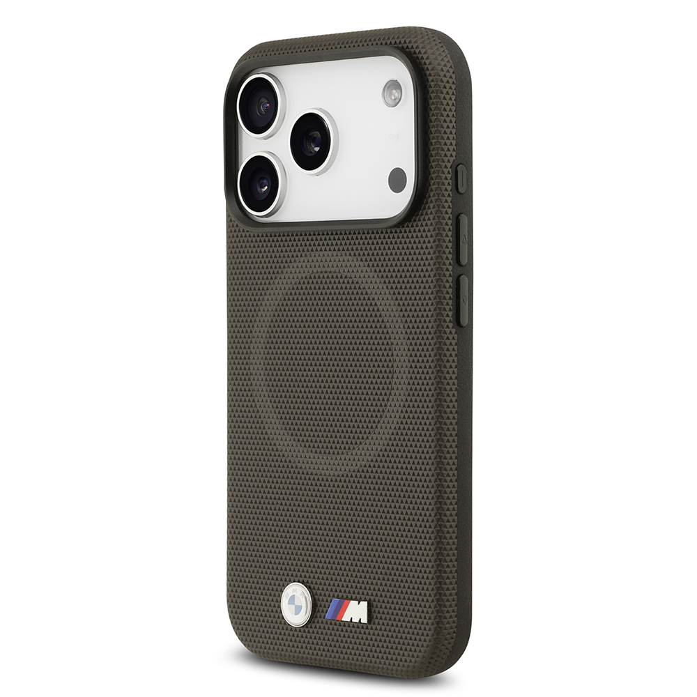 Apple iPhone 17 Pro Uyumlu Kılıf BMW Orjinal Lisanslı M-safe Şarj Özellikli Metal Logolu Delikli M Dizayn Deri Kapak - 7