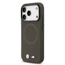 Apple iPhone 17 Pro Uyumlu Kılıf BMW Orjinal Lisanslı M-safe Şarj Özellikli Metal Logolu Delikli M Dizayn Deri Kapak - 7