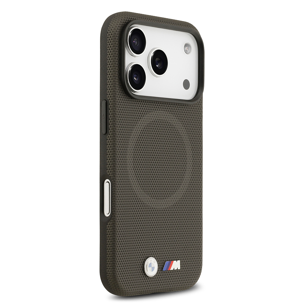 Apple iPhone 17 Pro Uyumlu Kılıf BMW Orjinal Lisanslı M-safe Şarj Özellikli Metal Logolu Delikli M Dizayn Deri Kapak - 9