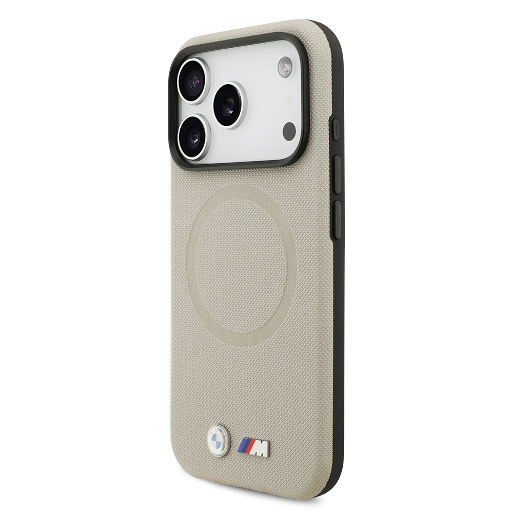 Apple iPhone 17 Pro Uyumlu Kılıf BMW Orjinal Lisanslı M-safe Şarj Özellikli Metal Logolu Delikli M Dizayn Deri Kapak - 19