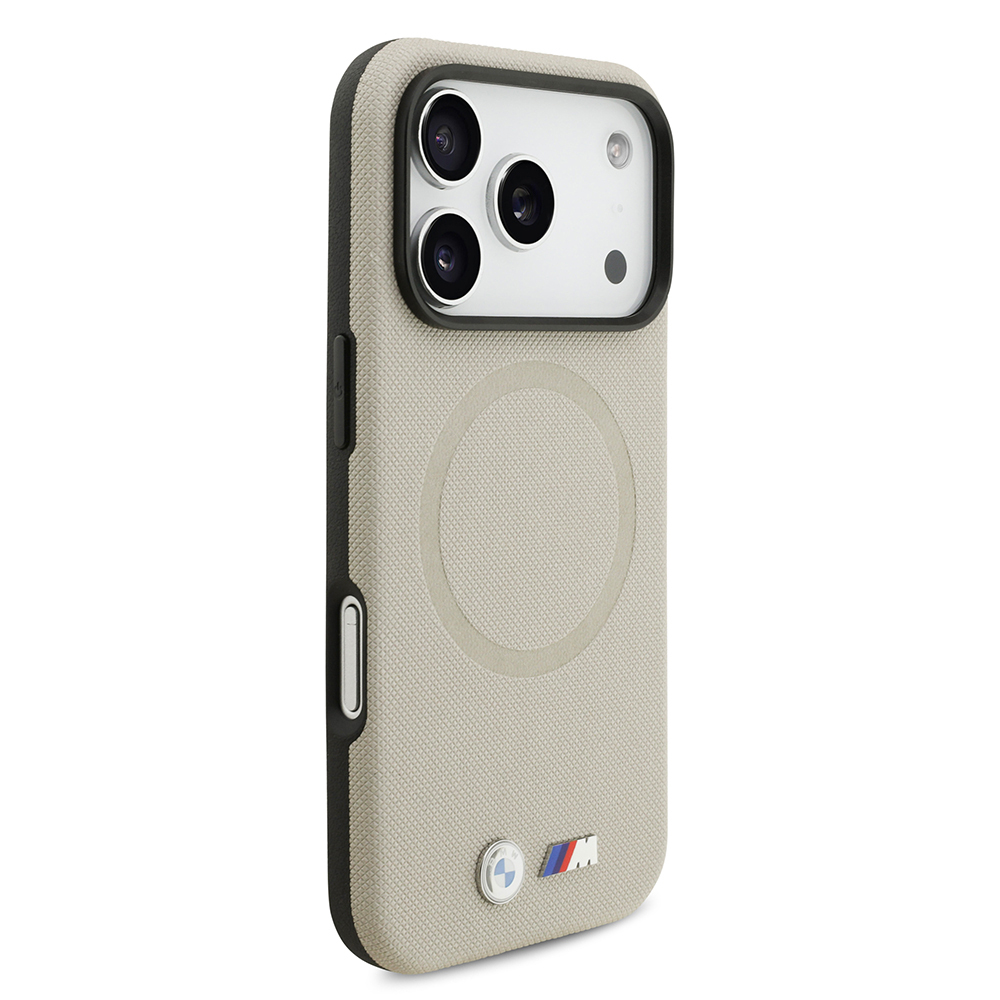 Apple iPhone 17 Pro Uyumlu Kılıf BMW Orjinal Lisanslı M-safe Şarj Özellikli Metal Logolu Delikli M Dizayn Deri Kapak - 21