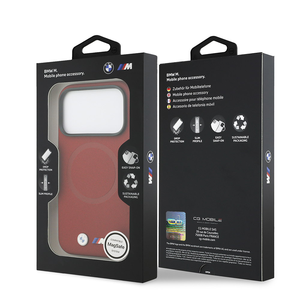 Apple iPhone 17 Pro Uyumlu Kılıf BMW Orjinal Lisanslı M-safe Şarj Özellikli Metal Logolu Delikli M Dizayn Deri Kapak - 31