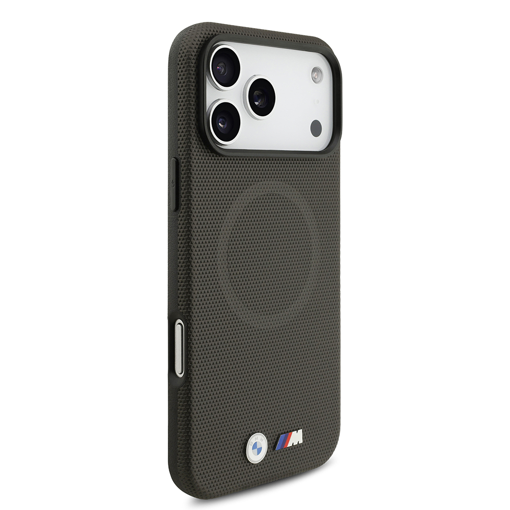 Apple iPhone 17 Pro Max Uyumlu Kılıf BMW Orjinal Lisanslı M-safe Şarj Özellikli Metal Logolu Delikli M Dizayn Deri Kapak - 3