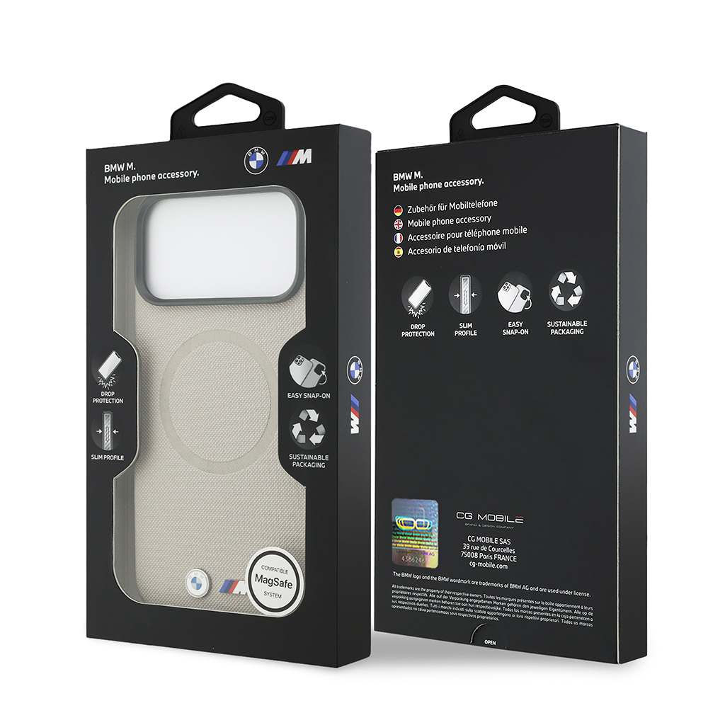 Apple iPhone 17 Pro Max Uyumlu Kılıf BMW Orjinal Lisanslı M-safe Şarj Özellikli Metal Logolu Delikli M Dizayn Deri Kapak - 33