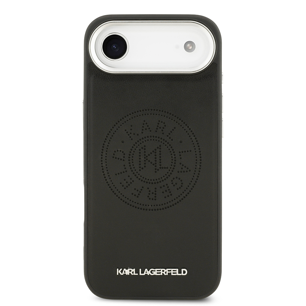 Apple iPhone 17 Air Uyumlu Kılıf Karl Lagerfeld Orjinal Lisanslı M-safe Şarj Özellikli Delikli Tasarım Metal Logolu PU Deri Kapak - 2