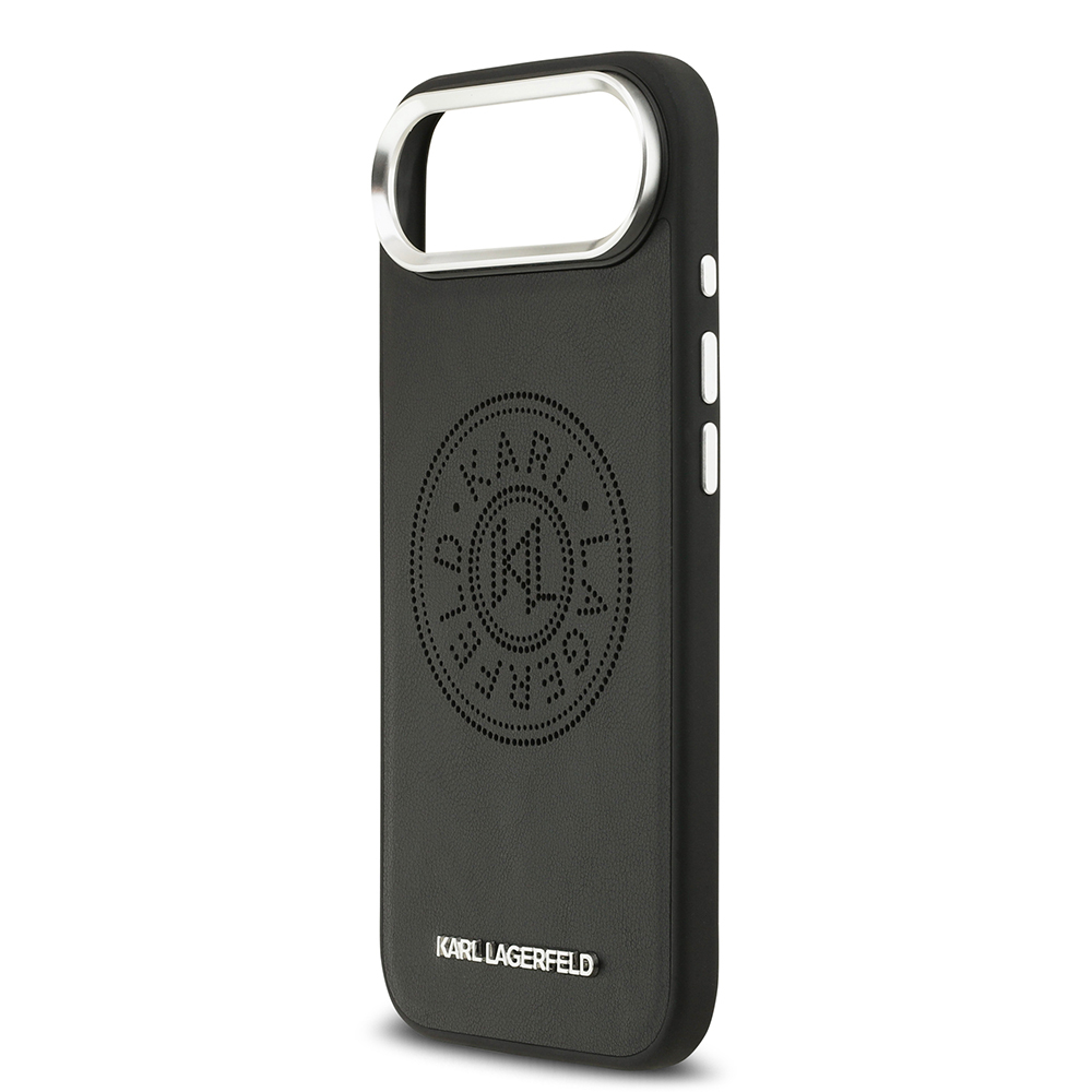 Apple iPhone 17 Air Uyumlu Kılıf Karl Lagerfeld Orjinal Lisanslı M-safe Şarj Özellikli Delikli Tasarım Metal Logolu PU Deri Kapak - 5