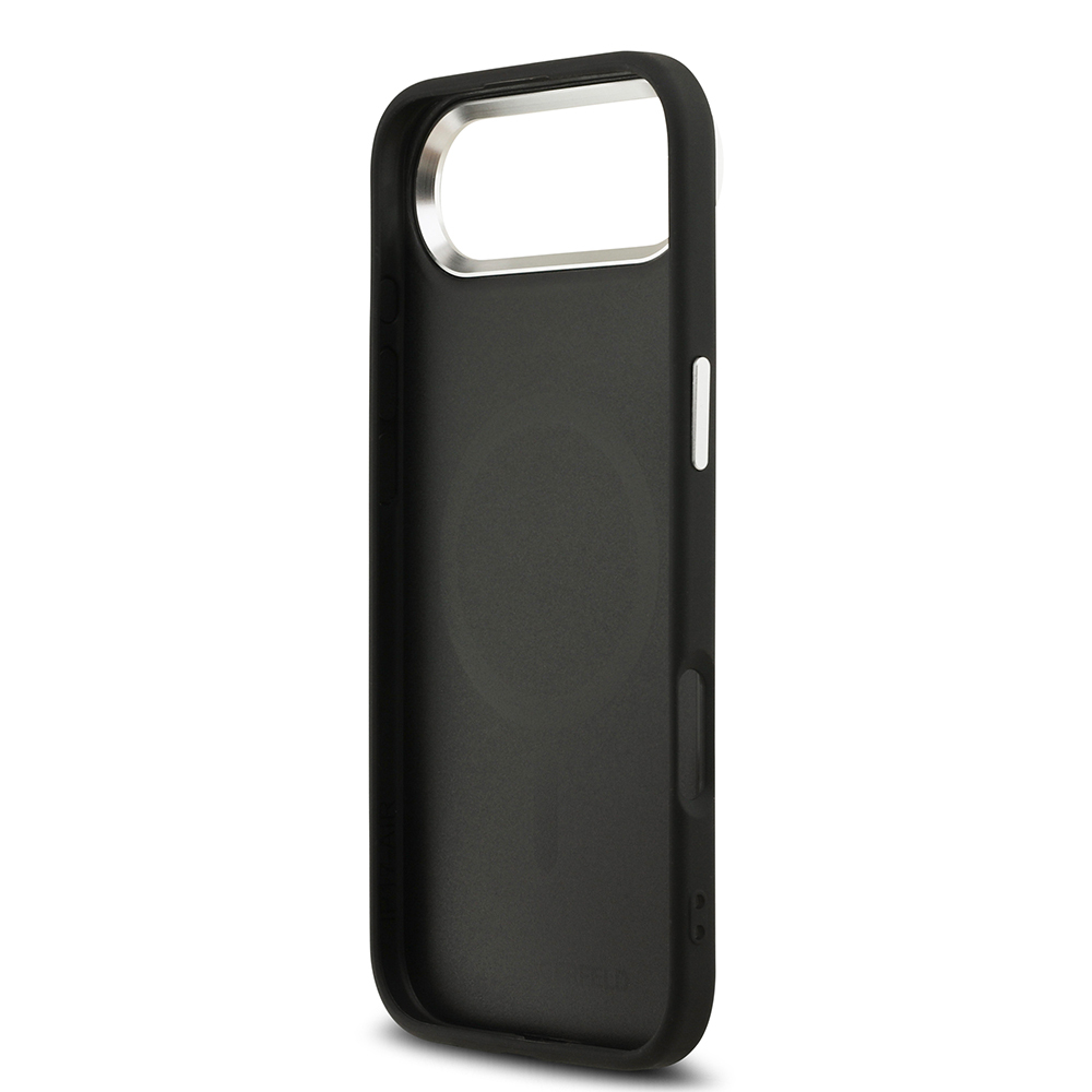 Apple iPhone 17 Air Uyumlu Kılıf Karl Lagerfeld Orjinal Lisanslı M-safe Şarj Özellikli Delikli Tasarım Metal Logolu PU Deri Kapak - 6