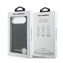 Apple iPhone 17 Air Uyumlu Kılıf Karl Lagerfeld Orjinal Lisanslı M-safe Şarj Özellikli Delikli Tasarım Metal Logolu PU Deri Kapak - 7
