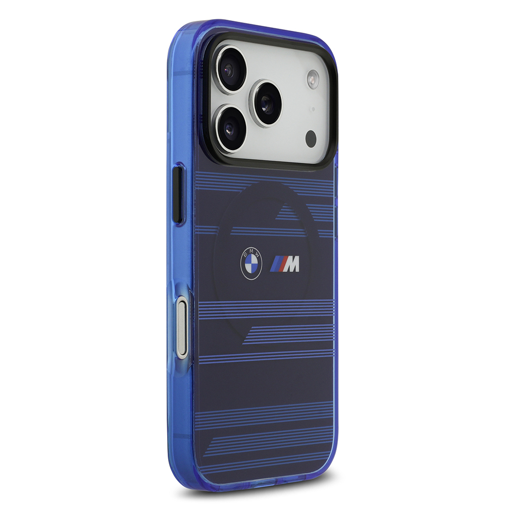Apple iPhone 17 Pro Uyumlu Kılıf BMW Orjinal Lisanslı M-safe Şarj Özellikli Metal Kamera Butonlu Yatay Şeritli M Dizayn Kapak - 3