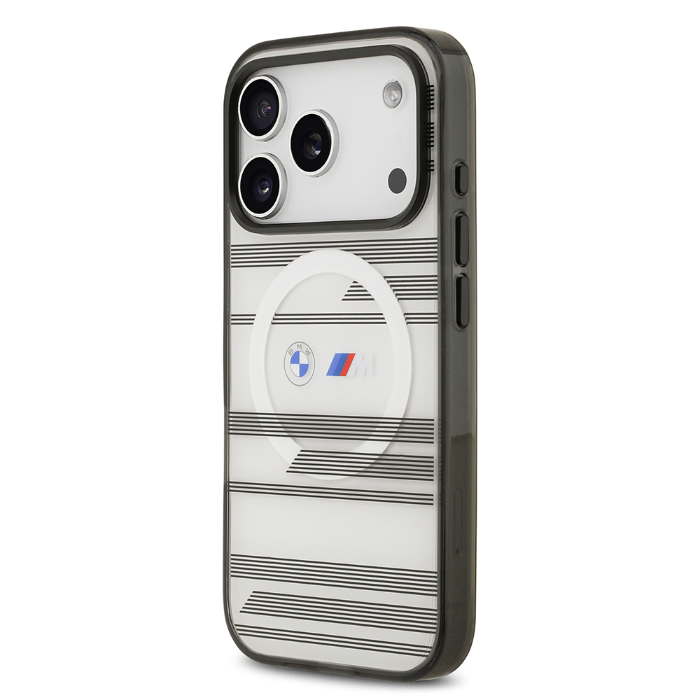 Apple iPhone 17 Pro Uyumlu Kılıf BMW Orjinal Lisanslı M-safe Şarj Özellikli Metal Kamera Butonlu Yatay Şeritli M Dizayn Kapak - 8