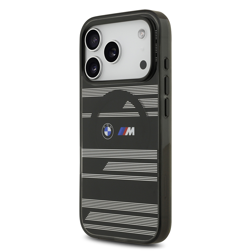 Apple iPhone 17 Pro Uyumlu Kılıf BMW Orjinal Lisanslı M-safe Şarj Özellikli Metal Kamera Butonlu Yatay Şeritli M Dizayn Kapak - 15