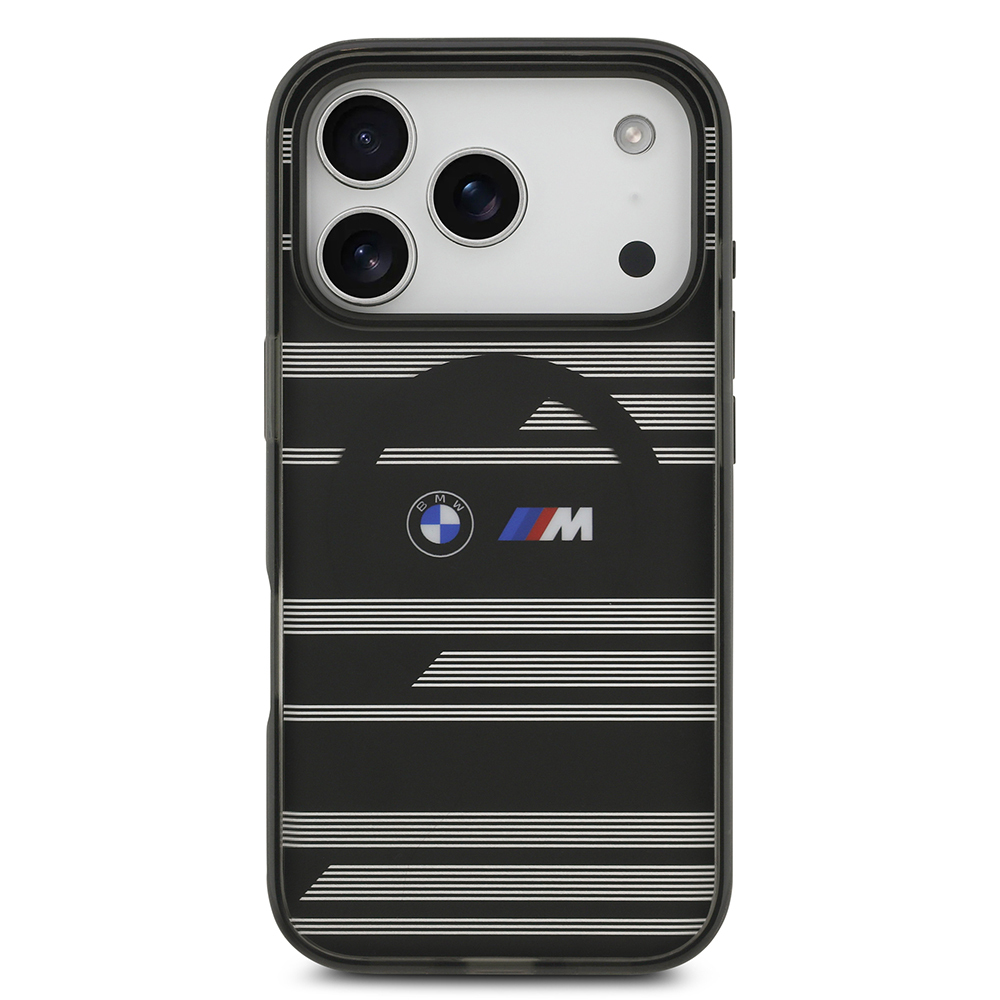 Apple iPhone 17 Pro Uyumlu Kılıf BMW Orjinal Lisanslı M-safe Şarj Özellikli Metal Kamera Butonlu Yatay Şeritli M Dizayn Kapak - 16