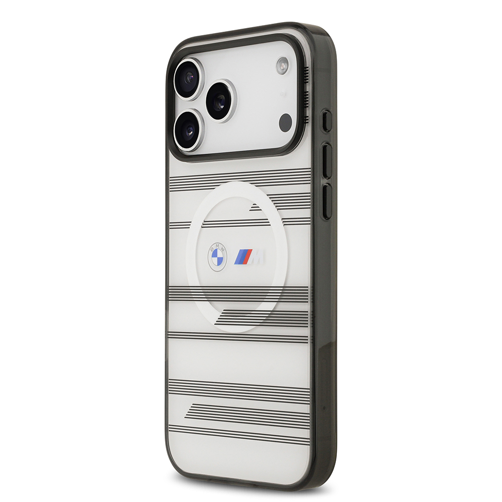 Apple iPhone 17 Pro Max Uyumlu Kılıf BMW Orjinal Lisanslı M-safe Şarj Özellikli Metal Kamera Butonlu Yatay Şeritli M Dizayn Kapak - 1