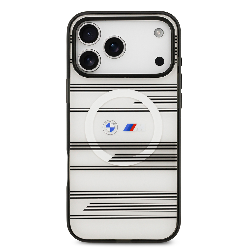 Apple iPhone 17 Pro Max Uyumlu Kılıf BMW Orjinal Lisanslı M-safe Şarj Özellikli Metal Kamera Butonlu Yatay Şeritli M Dizayn Kapak - 2