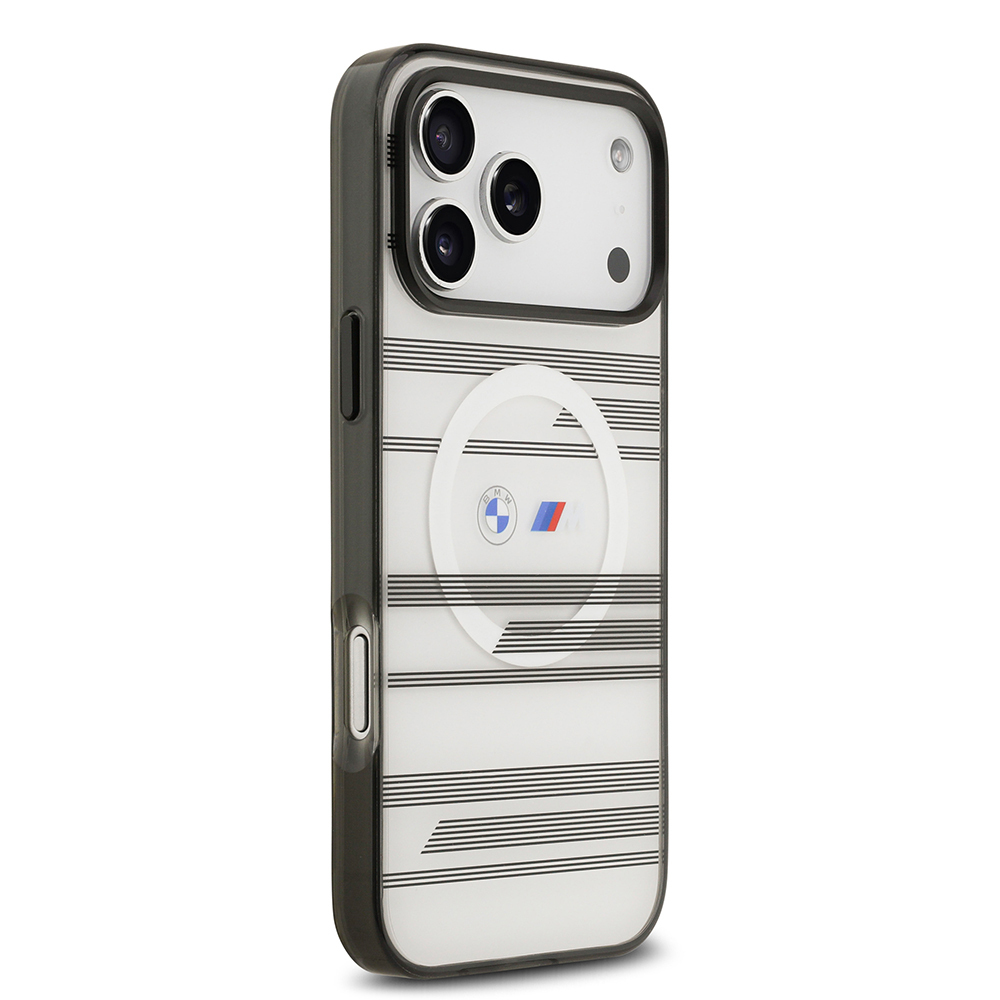 Apple iPhone 17 Pro Max Uyumlu Kılıf BMW Orjinal Lisanslı M-safe Şarj Özellikli Metal Kamera Butonlu Yatay Şeritli M Dizayn Kapak - 3