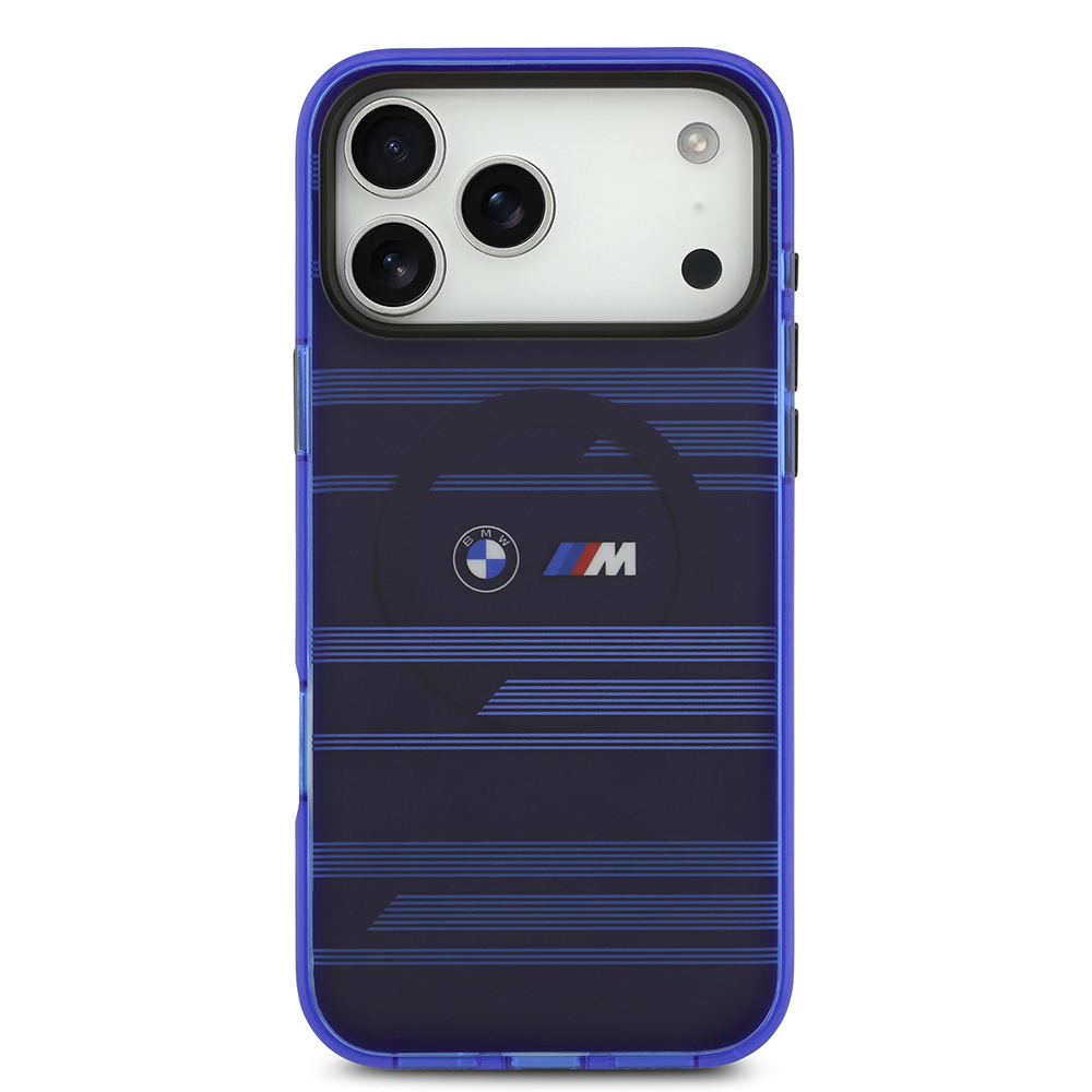 Apple iPhone 17 Pro Max Uyumlu Kılıf BMW Orjinal Lisanslı M-safe Şarj Özellikli Metal Kamera Butonlu Yatay Şeritli M Dizayn Kapak - 9