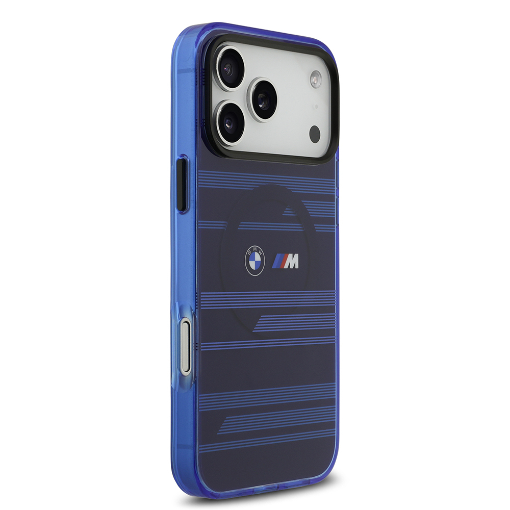 Apple iPhone 17 Pro Max Uyumlu Kılıf BMW Orjinal Lisanslı M-safe Şarj Özellikli Metal Kamera Butonlu Yatay Şeritli M Dizayn Kapak - 10