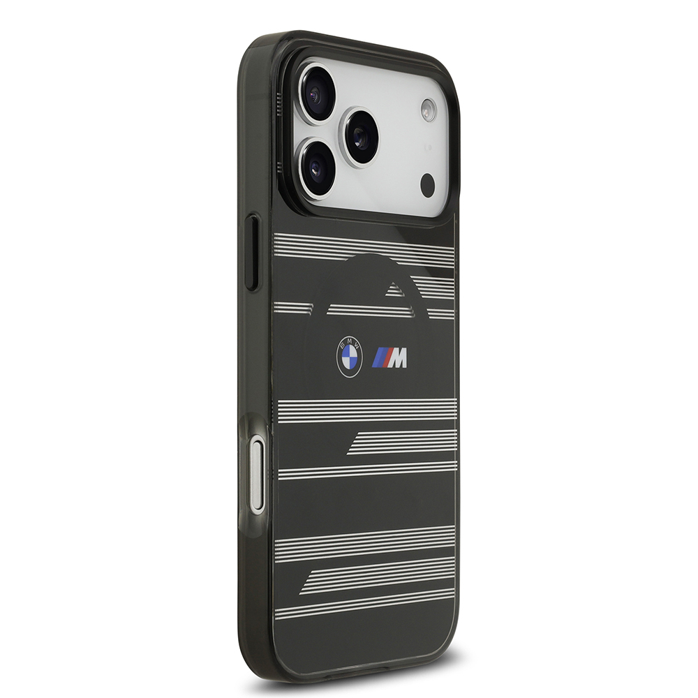 Apple iPhone 17 Pro Max Uyumlu Kılıf BMW Orjinal Lisanslı M-safe Şarj Özellikli Metal Kamera Butonlu Yatay Şeritli M Dizayn Kapak - 17