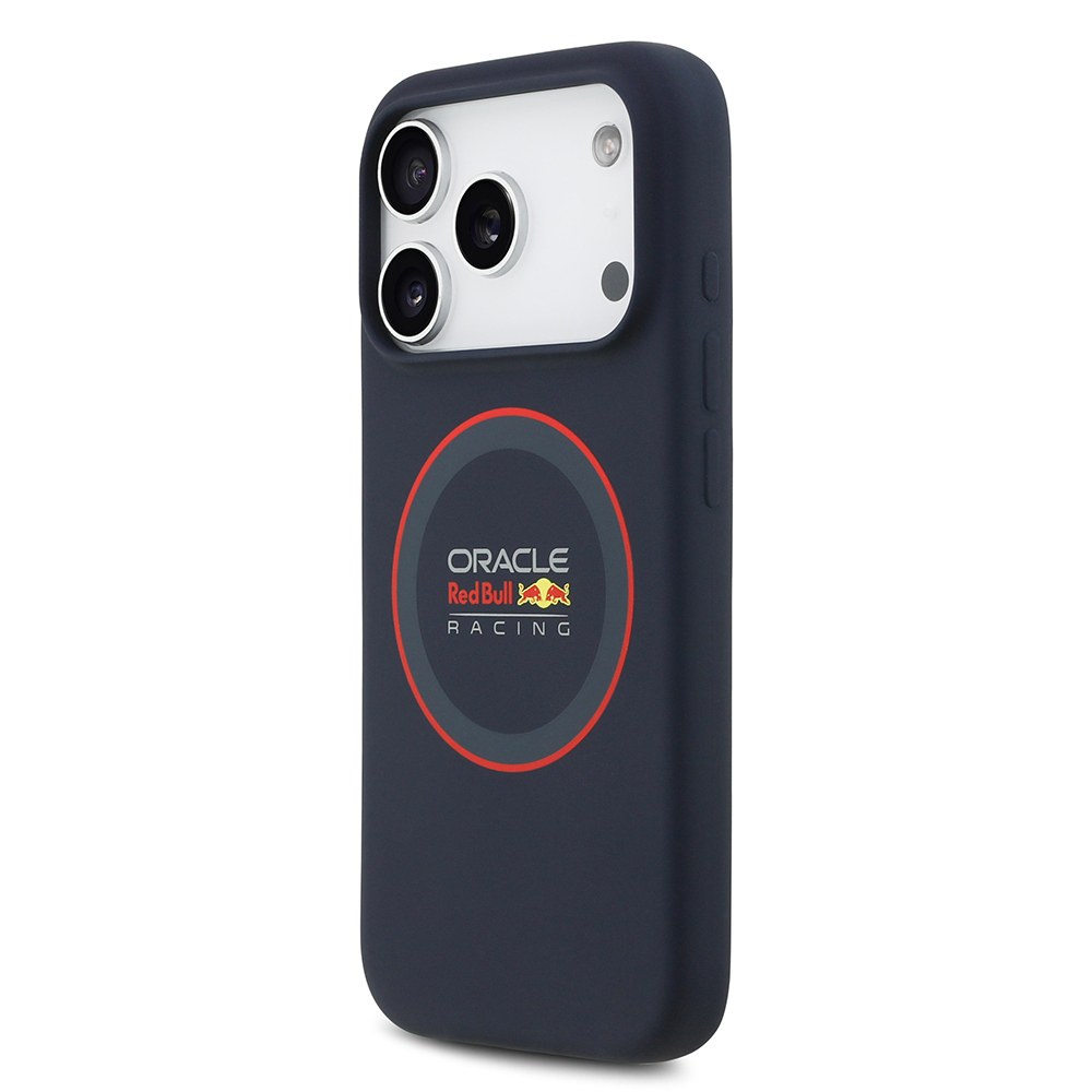 Apple iPhone 17 Pro Uyumlu Kılıf Redbull Orjinal Lisanslı M-safe Şarj Özellikli Kırmızı Halka ve Logo Silikon Kapak - 1