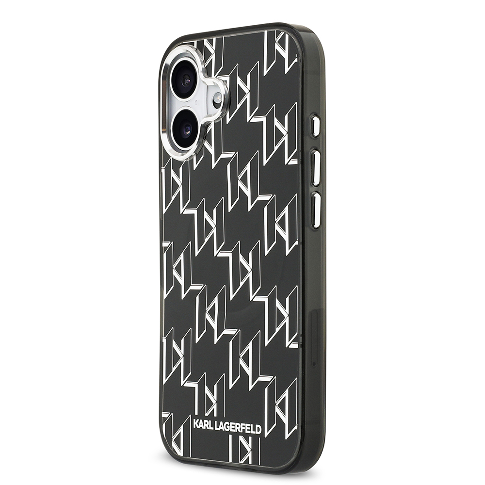 Apple iPhone 17 Uyumlu Kılıf Orjinal Lisanslı M-safe Şarj Özellikli Karl Lagerfeld IML Baskılı Monogram Dizayn Kapak - 1