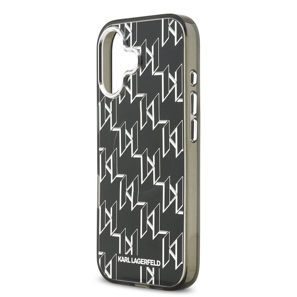 Apple iPhone 17 Uyumlu Kılıf Orjinal Lisanslı M-safe Şarj Özellikli Karl Lagerfeld IML Baskılı Monogram Dizayn Kapak - 5
