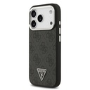 Apple iPhone 17 Pro Uyumlu Kılıf Guess Orjinal Lisanslı M-safe Şarj Özellikli Gümüş Metal Kamera Çerçeveli Üçgen Logo 4G Desenli Kapak - 7