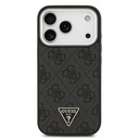 Apple iPhone 17 Pro Uyumlu Kılıf Guess Orjinal Lisanslı M-safe Şarj Özellikli Gümüş Metal Kamera Çerçeveli Üçgen Logo 4G Desenli Kapak - 8