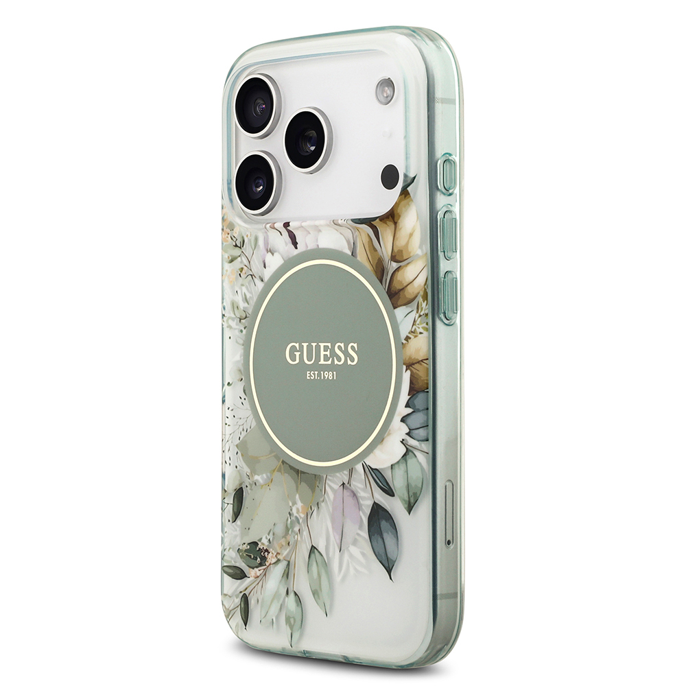 Apple iPhone 17 Pro Uyumlu Kılıf Guess Orjinal Lisanslı M-safe Şarj Özellikli Flower Tonal Circle Kapak - 15