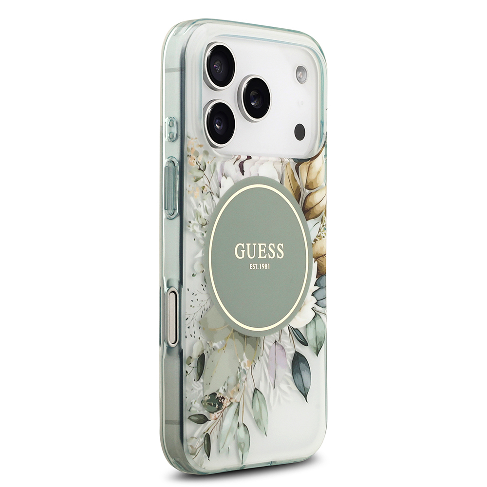Apple iPhone 17 Pro Uyumlu Kılıf Guess Orjinal Lisanslı M-safe Şarj Özellikli Flower Tonal Circle Kapak - 17