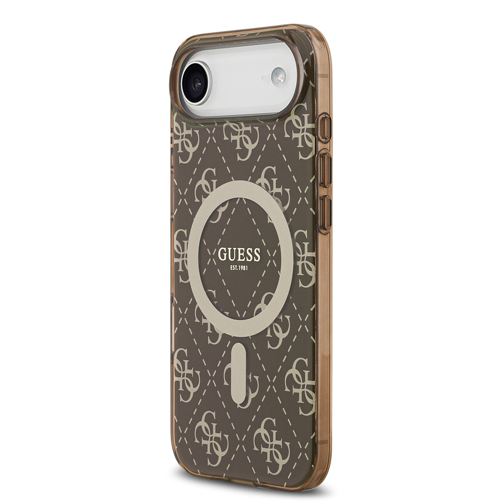 Apple iPhone 17 Air Uyumlu Kılıf Guess Orjinal Lisanslı M-safe Şarj Özellikli IML Baskılı Klasik Logolu 4G Desenli Kapak - 1