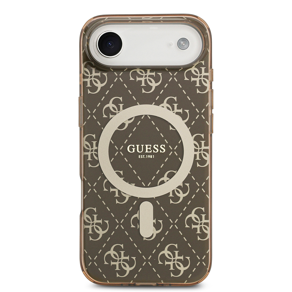 Apple iPhone 17 Air Uyumlu Kılıf Guess Orjinal Lisanslı M-safe Şarj Özellikli IML Baskılı Klasik Logolu 4G Desenli Kapak - 2