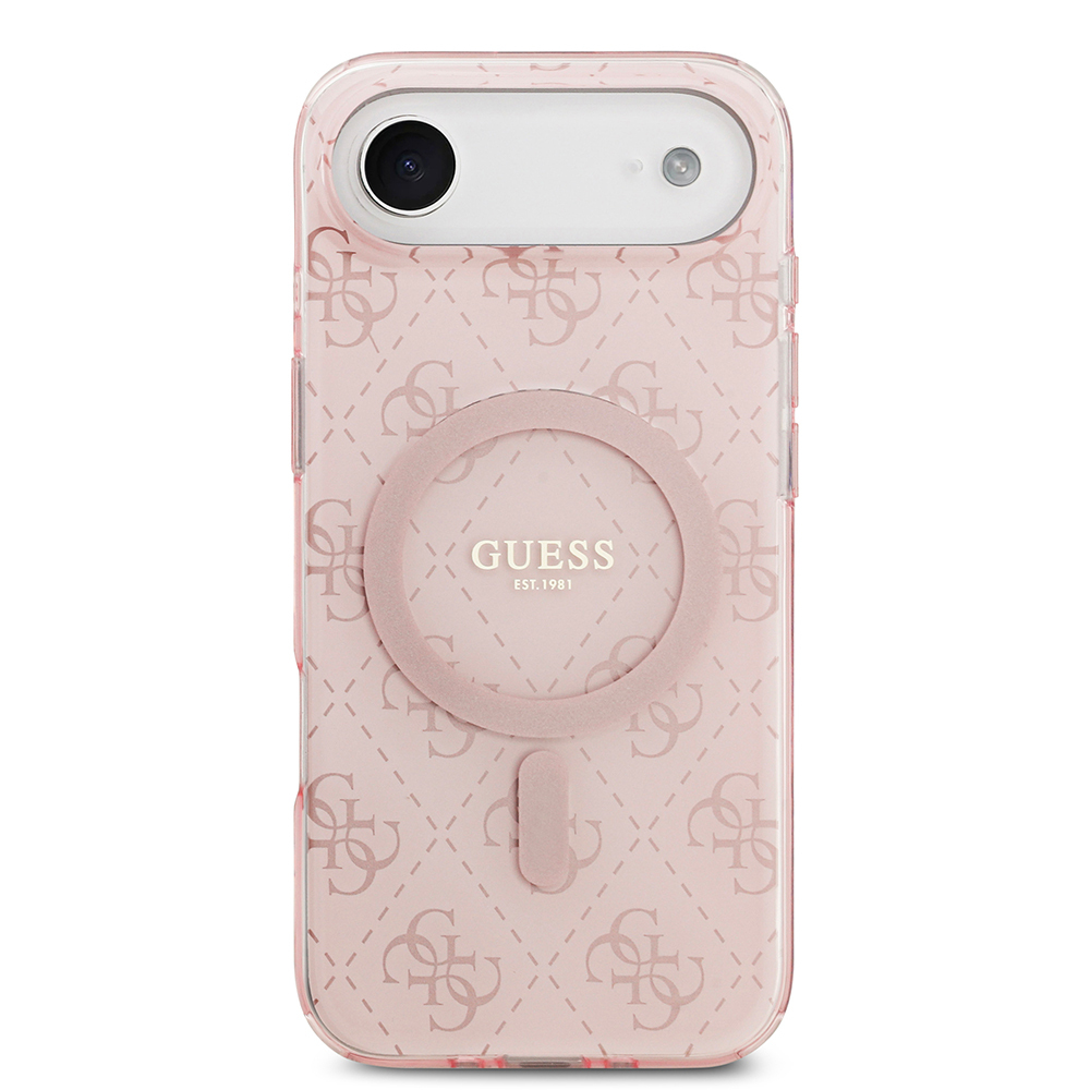 Apple iPhone 17 Air Uyumlu Kılıf Guess Orjinal Lisanslı M-safe Şarj Özellikli IML Baskılı Klasik Logolu 4G Desenli Kapak - 8