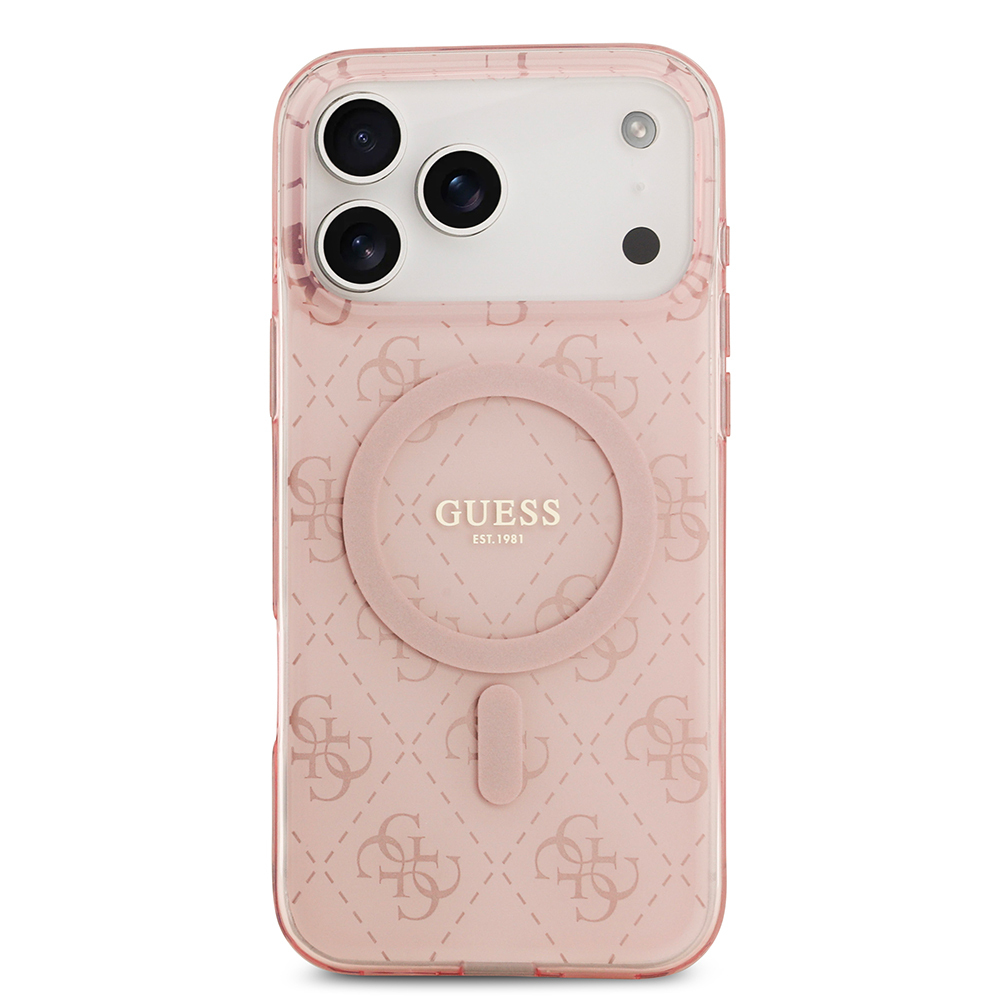 Apple iPhone 17 Pro Uyumlu Kılıf Guess Orjinal Lisanslı M-safe Şarj Özellikli IML Baskılı Klasik Logolu 4G Desenli Kapak - 2