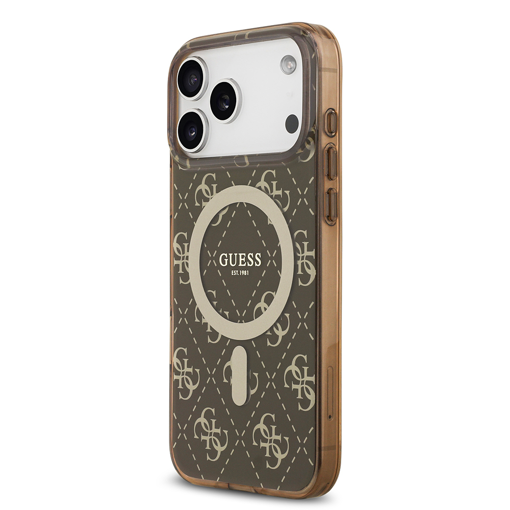 Apple iPhone 17 Pro Uyumlu Kılıf Guess Orjinal Lisanslı M-safe Şarj Özellikli IML Baskılı Klasik Logolu 4G Desenli Kapak - 7