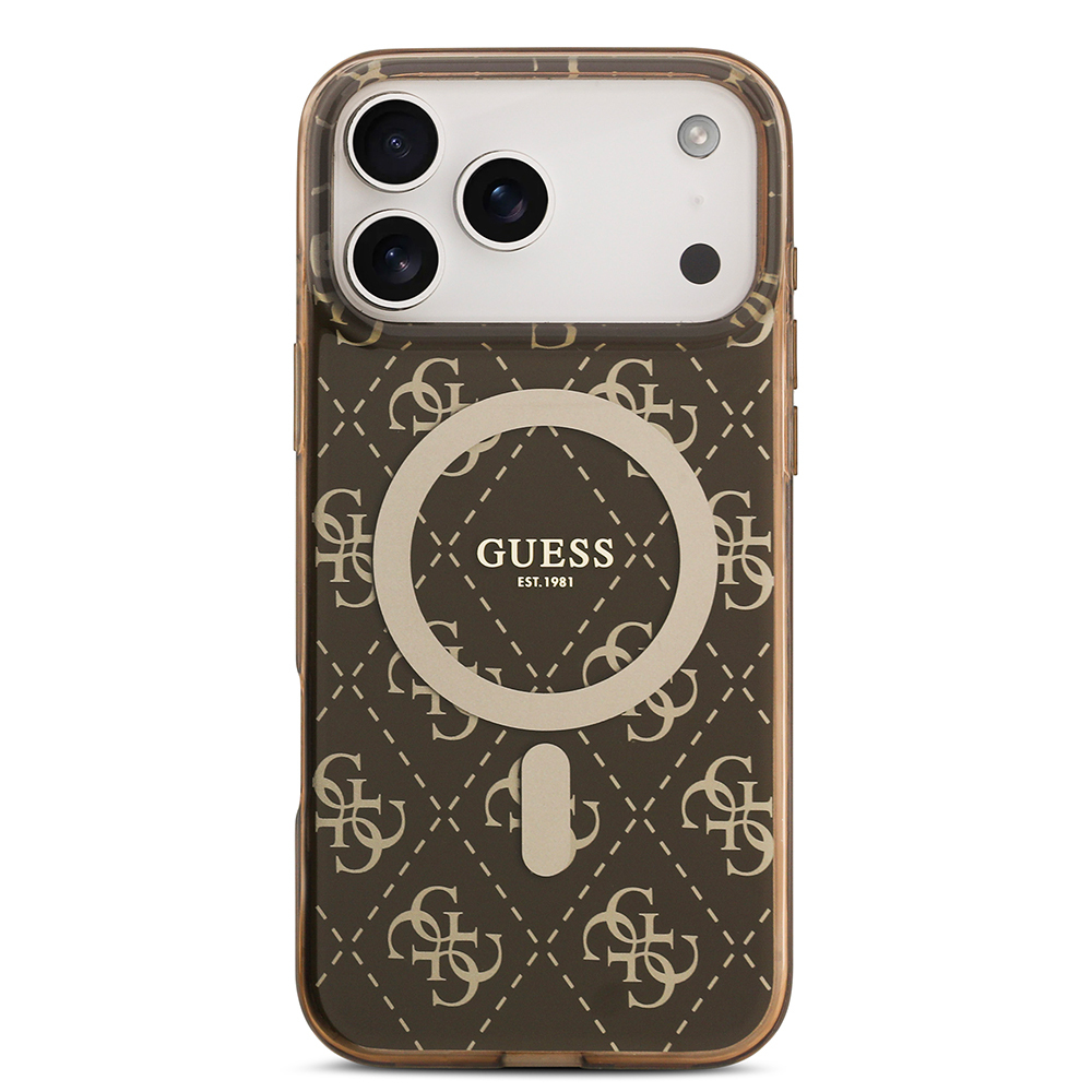 Apple iPhone 17 Pro Uyumlu Kılıf Guess Orjinal Lisanslı M-safe Şarj Özellikli IML Baskılı Klasik Logolu 4G Desenli Kapak - 8