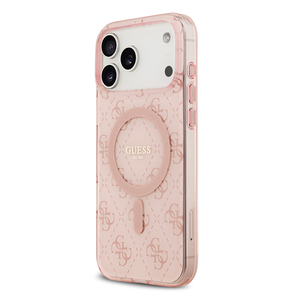 Apple iPhone 17 Pro Max Uyumlu Kılıf Guess Orjinal Lisanslı M-safe Şarj Özellikli IML Baskılı Klasik Logolu 4G Desenli Kapak - 7