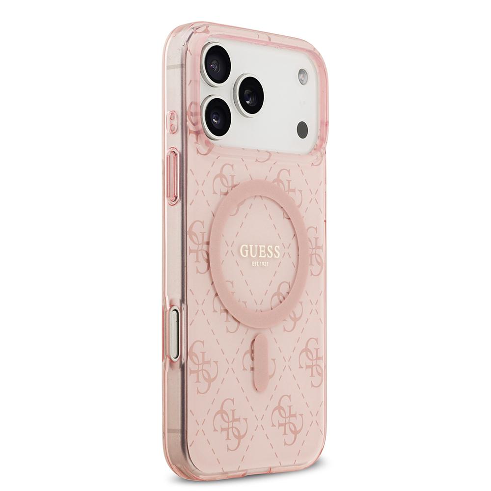 Apple iPhone 17 Pro Max Uyumlu Kılıf Guess Orjinal Lisanslı M-safe Şarj Özellikli IML Baskılı Klasik Logolu 4G Desenli Kapak - 9