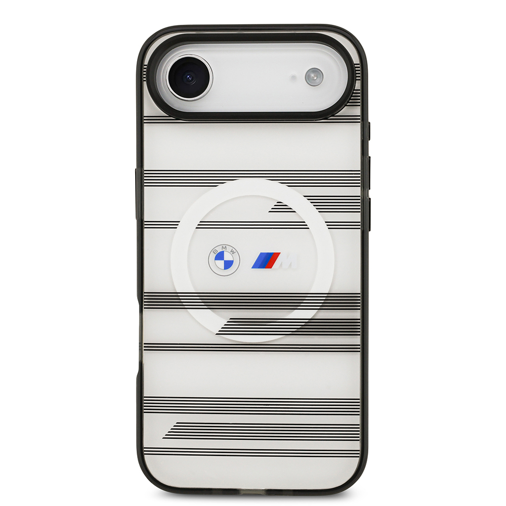 Apple iPhone 17 Air Uyumlu Kılıf BMW Orjinal Lisanslı M-safe Şarj Özellikli Metal Kamera Butonlu Yatay Şeritli M Dizayn Kapak - 2