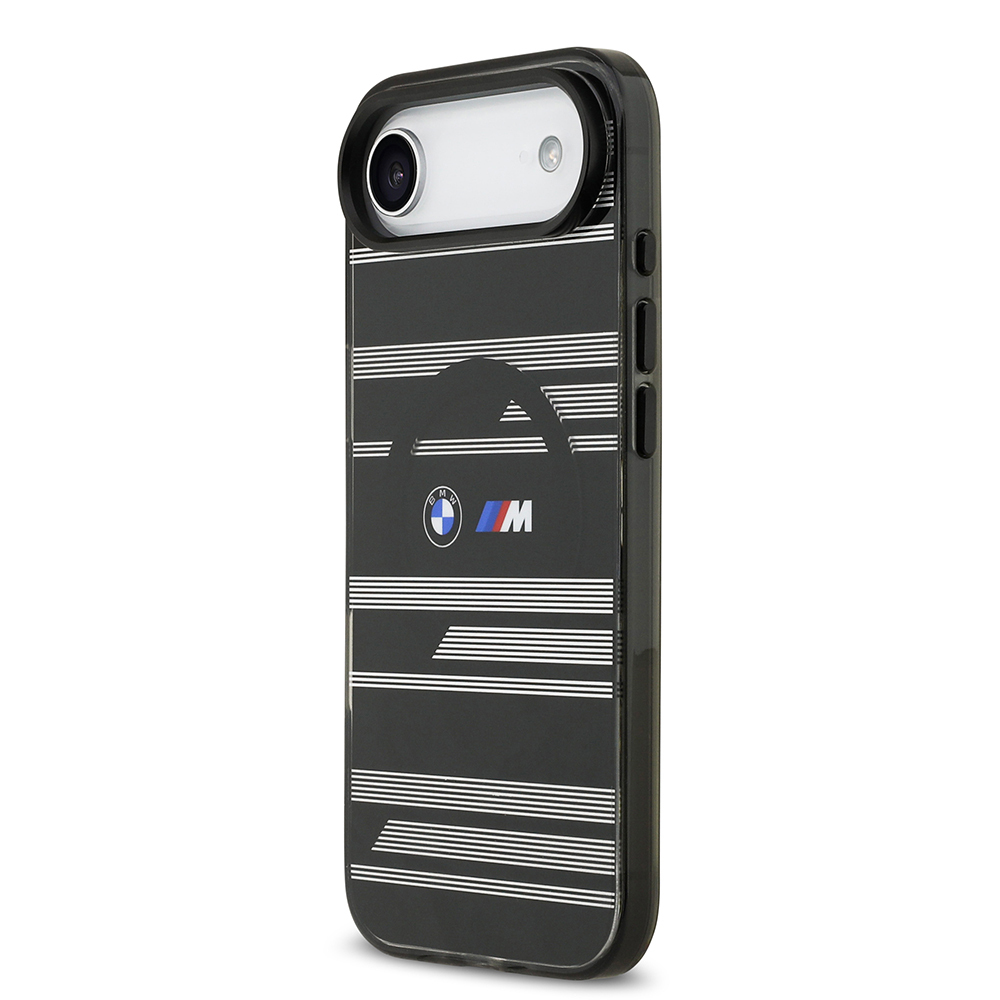 Apple iPhone 17 Air Uyumlu Kılıf BMW Orjinal Lisanslı M-safe Şarj Özellikli Metal Kamera Butonlu Yatay Şeritli M Dizayn Kapak - 7